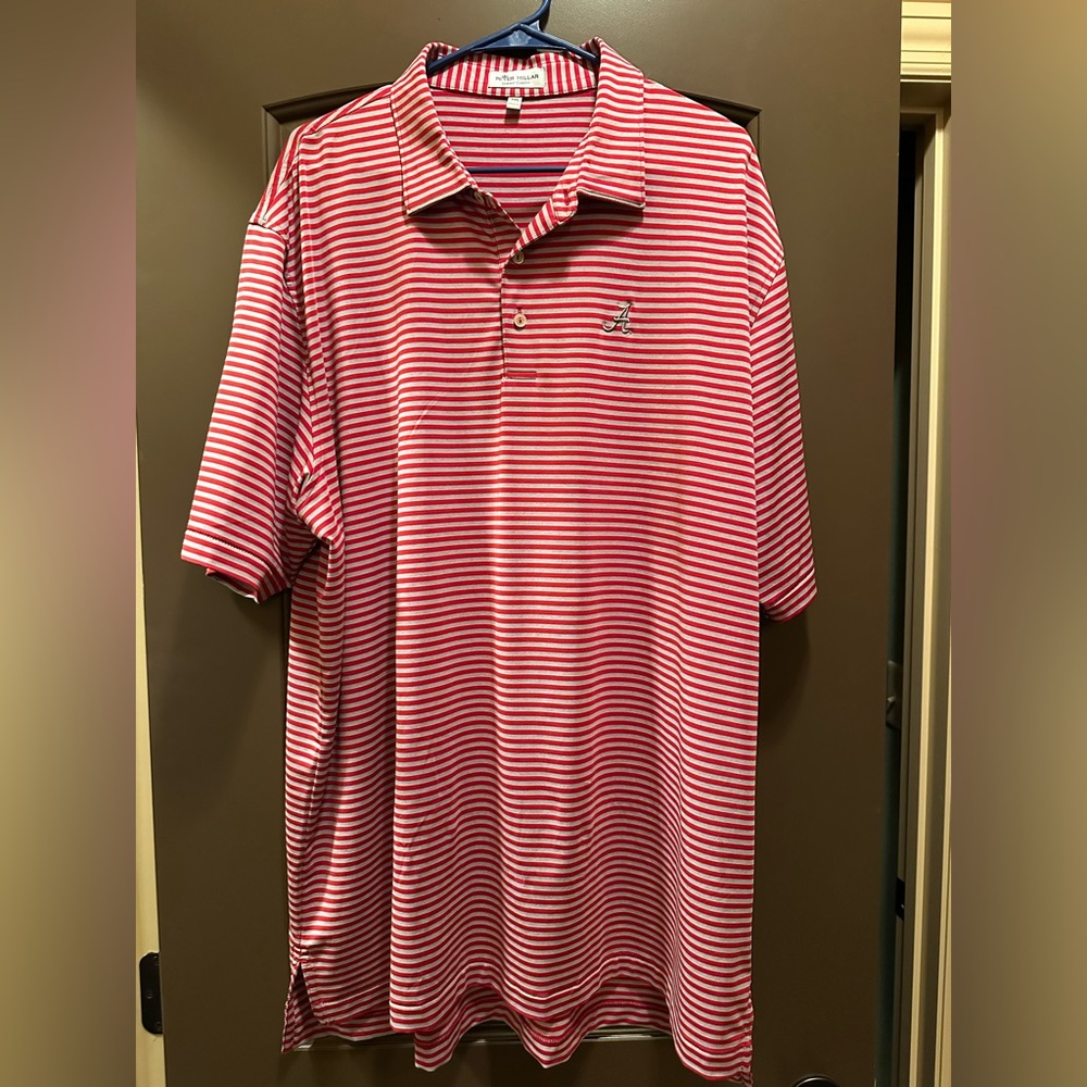 Peter Millar Red and Gray Striped Men's Shirt